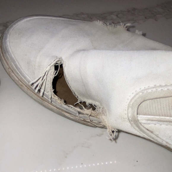 Womens pre-loved white Vans slip on US 9.5 - Picture 6 of 8